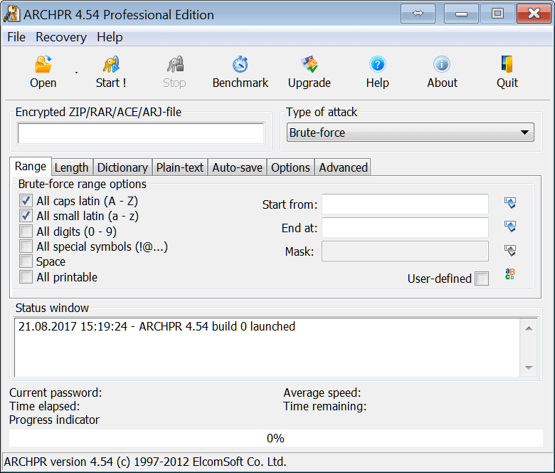 ARCHPR - Advanced Archive Password Recovery