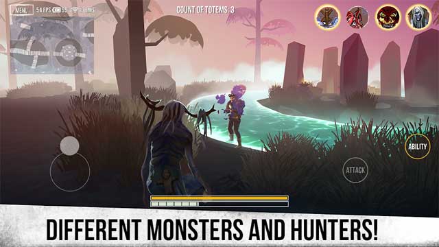  Deadrite Hunt for Android có rất nhiều loại quái vật và thợ săn với những kỹ năng độc đáo
