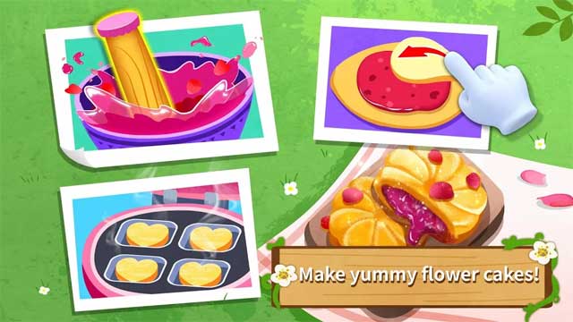 Nướng những chiếc bánh nhân mứt hoa trong Little Panda‘s Fashion Flower DIY for Android