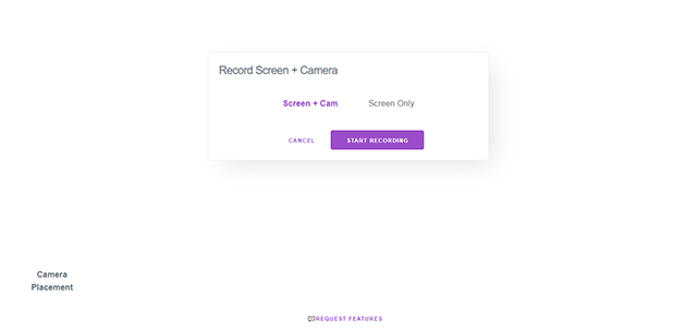 Chọn chế độ ghi màn hình hoặc ghi màn hình kèm webcam
