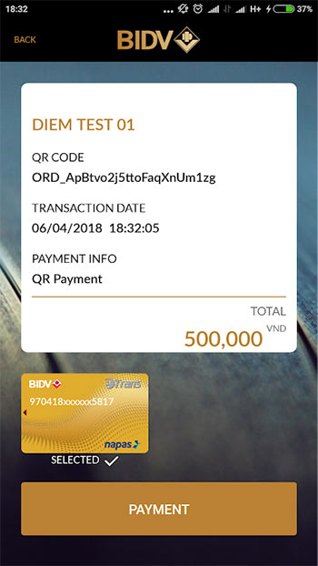 Số dư BIDV Pay+