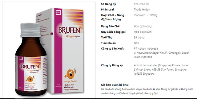 Chi tiết thành phần, dung lượng thuốc