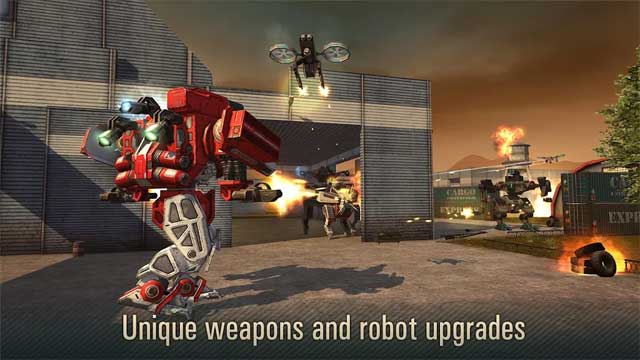 WWR: World of Warfare Robots for Android có nhiều lựa chọn nâng cấp robot và vũ khí đa dạng 