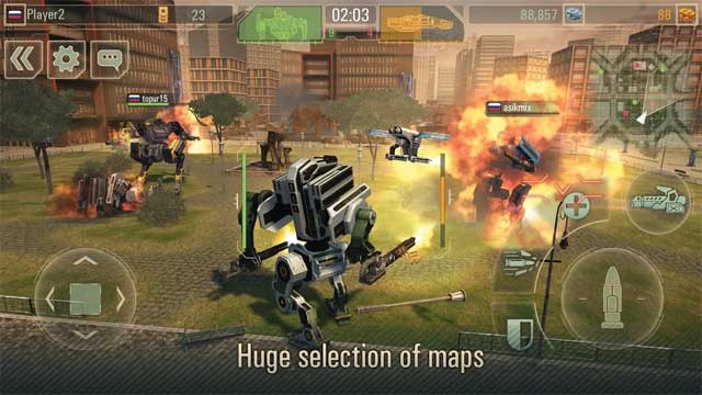 Chiến đấu trên nhiều môi trường và địa hình tuyệt đẹp của WWR: World of Warfare Robots 
