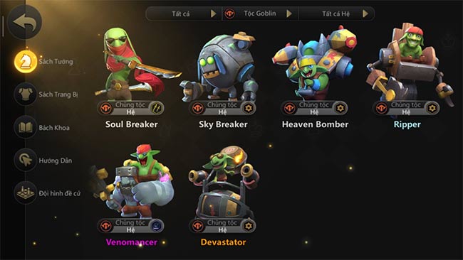 Hệ thống nhân vật trong Auto Chess VN