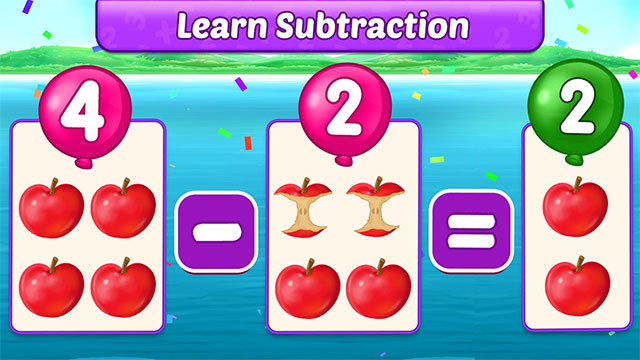 Bé làm phép trừ trong game vui đầy màu sắc, trực quan
