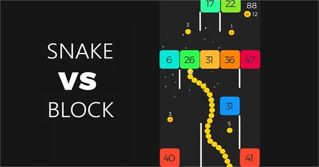 Điều khiển con rắn đi được quãng đường xa nhất có thể trong Snake VS Block cho Android
