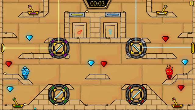 Mục tiêu của bạn là giúp 2 nhân vật đi đến lối thoát hiểm và thu thập càng nhiều đá quý càng tốt