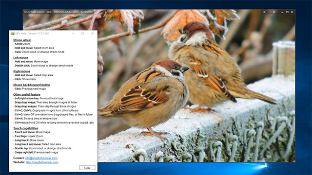 Giao diện chính của phần mềm xem ảnh One Photo Viewer