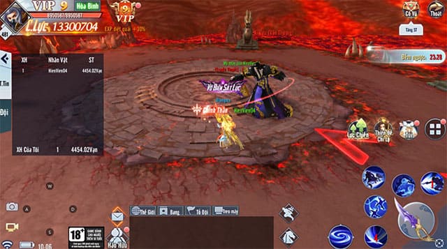 Giao diện chơi game Hiên Viên Mobile