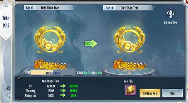 Cấp bậc tiên khí trong Viên Hiên cho Android