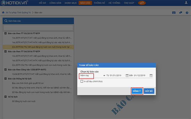 Bổ sung các mẫu báo cáo theo Thông tư 03/2019/TT-BTP