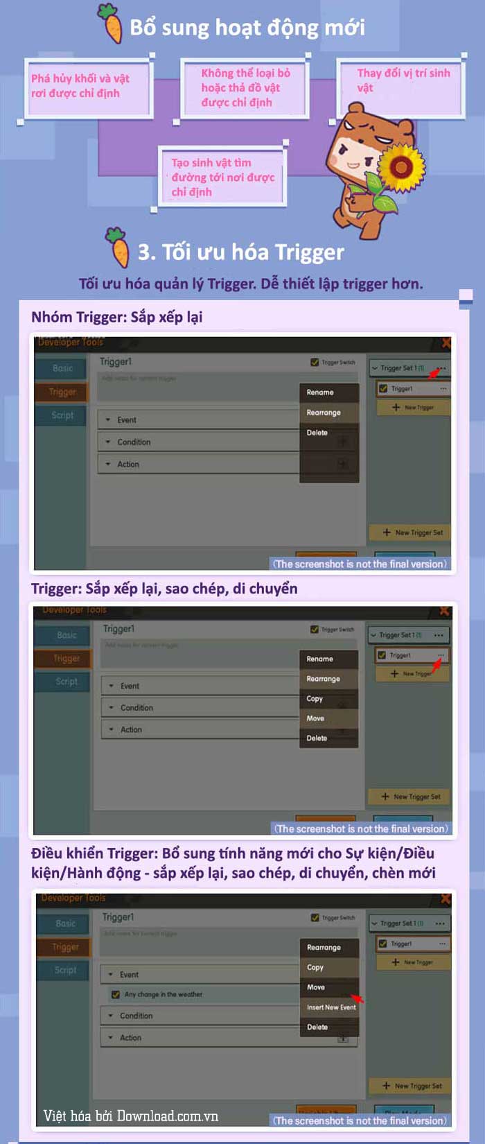 Bổ sung hoạt động mới trong Mini World