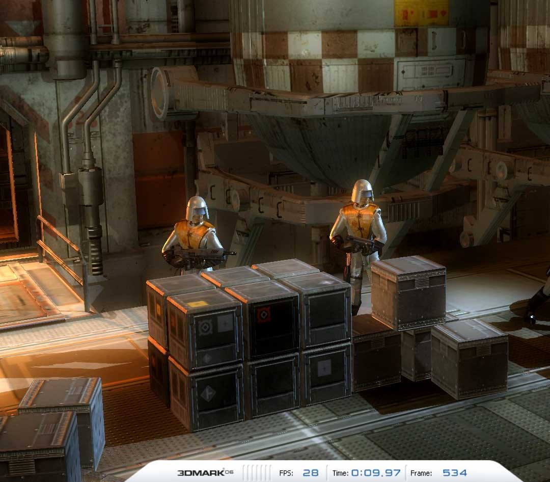 Kết quả kiểm tra của 3DMark06 nằm gọn gàng bên dưới màn hình