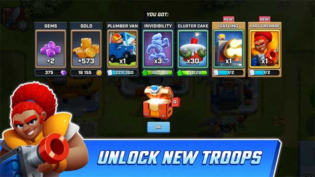 Mở khóa nhiều vũ khí mới độc đáo có sức sát thương lớn trong Rush Wars for Android
