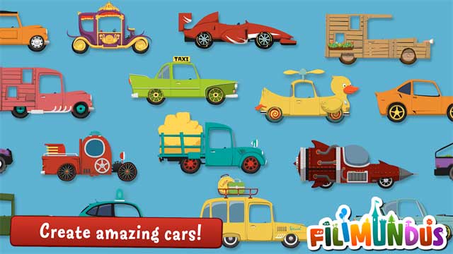 Chế tạo những chiếc xe độc đáo theo ý thích của bé trong My Little Work - Garage for Android