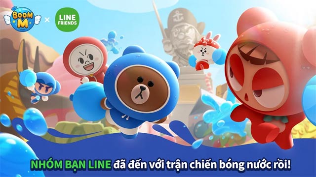 Nhóm bạn Line đã đến với trận chiến bóng nước