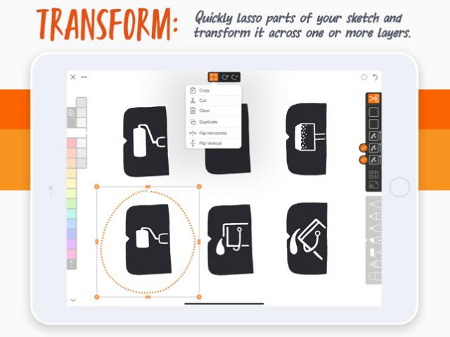 Chọn một phần bản phác thảo và biến đổi chúng qua một hoặc nhiều layer