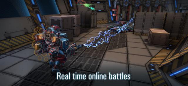 Chiến đấu trong các trận chiến online thời gian thực trong Tanks vs Robots