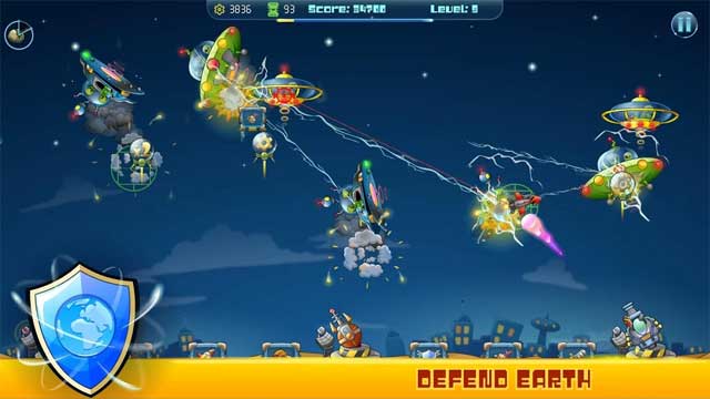 Bảo vệ Trái đất khỏi đội quân xâm lược ngoài hành tinh trong Galactic Missile Defense Android