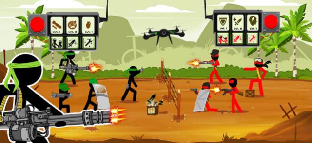 Game Stickman Army Team Battle có nhiều vũ khí và binh lính khác nhau 