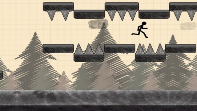Môi trường trong game Stickman Jump được phác thảo bằng chì nguệch ngoạc