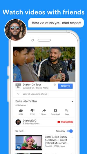  Xem các video yêu thích cùng bạn bè