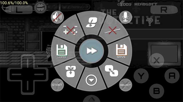 Nhấn nút menu để chọn giữa thanh điều khiển ảo, gamepad hoặc bút cảm ứng stylus