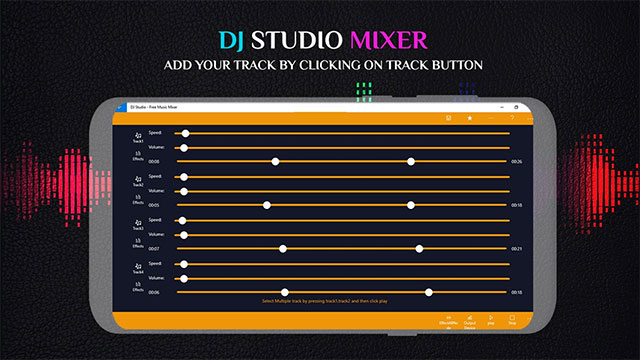 DJ Studio Mixer sở hữu giao diện mix nhạc trực quan, dễ sử dụng
