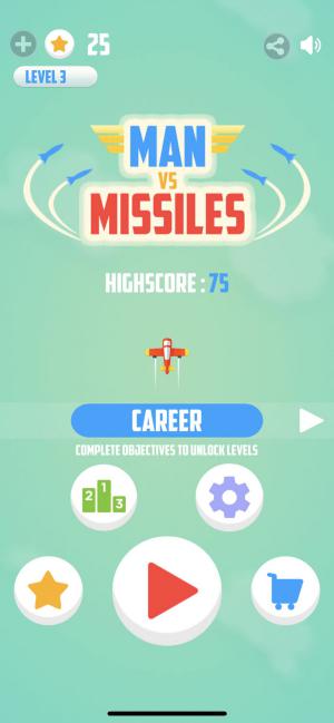 Game hành động lái máy bay tránh tên lửa Man Vs Missiles