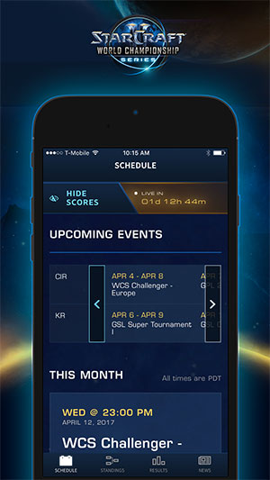 Xem các trận đấu WCS trực tiếp hoặc qua video theo yêu cầu 