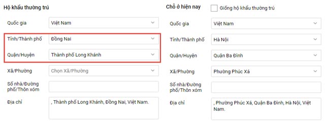 Vào Trang tin của tôi > Tự cập nhật hồ sơ > Thông tin liên hệ