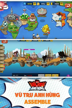 Giao diện game Vũ trụ anh hùng