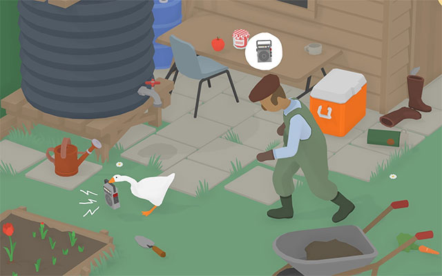 Điều khiển con ngỗng hoàn thành nhiệm vụ trong các khu vực của Untitled Goose Game