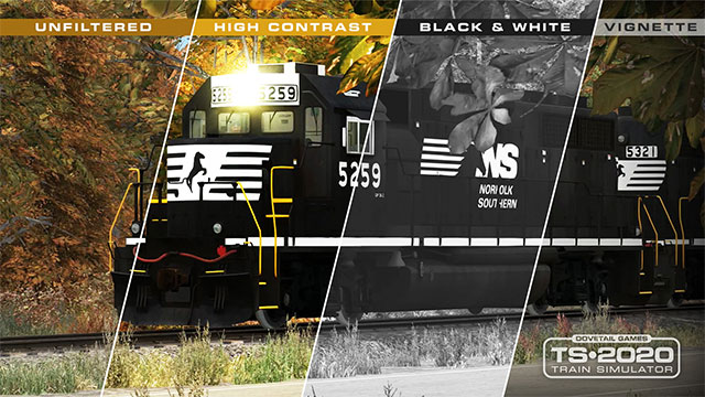Tùy chỉnh giao diện chơi game Train Simulator 2020 với các bộ lọc, hiệu ứng hình ảnh