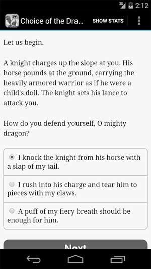 Choice of the Dragon có thể được coi là một cuốn tiểu thuyết tương tác