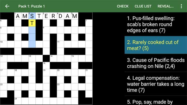 Cryptic Crossword là game trí tuệ dành cho những người thích giải ô chữ