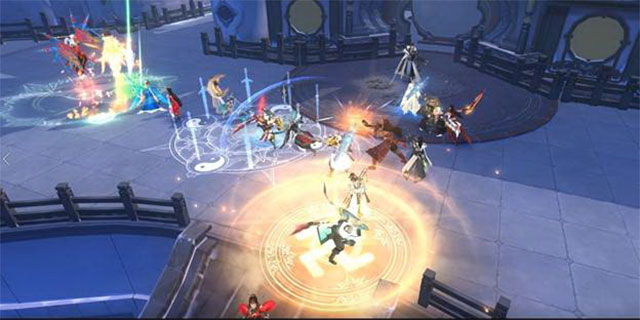 Giao diện chiến đấu trong game Cửu Dương Truyền Kỳ cho iOS