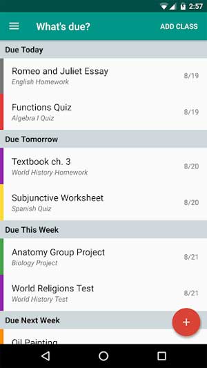 Egenda cũng có tính năng nhắc nhở bạn làm bài tập