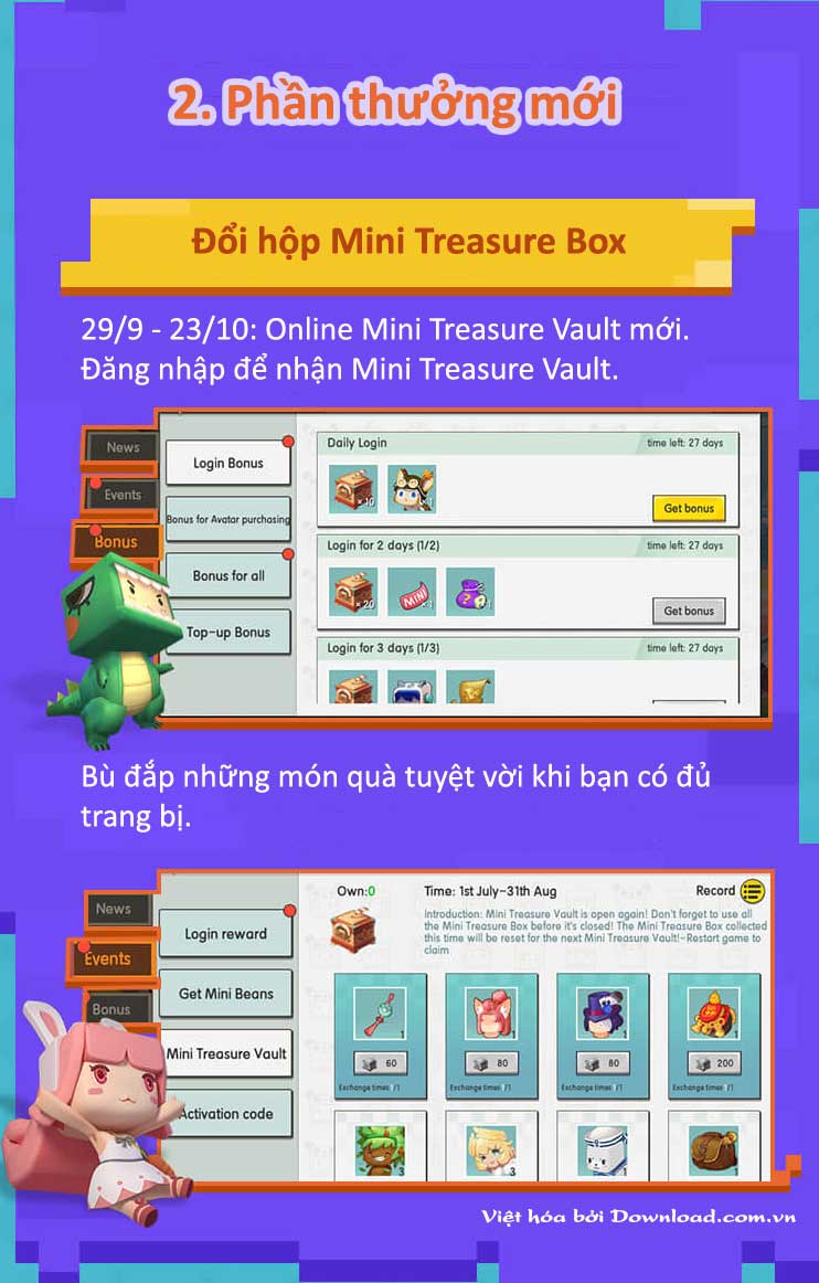 Mini World: Block Art 0.38 mang tới các hòm đổi kho báu mini mới