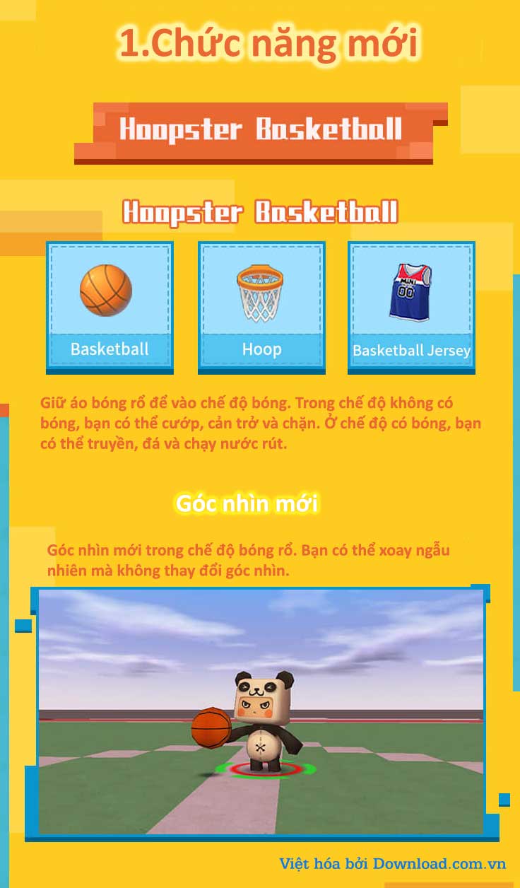 Mini World: Block Art 0.38 bổ sung tính năng chơi bóng rổ thú vị