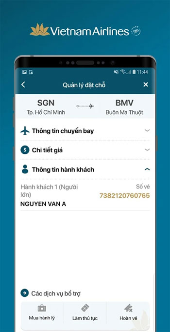 Đặt chỗ chuyến bay