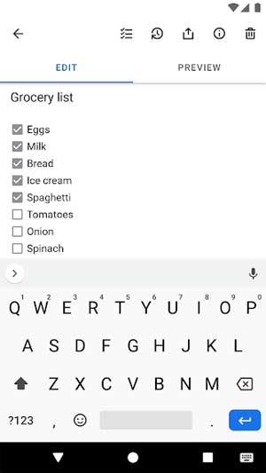 Ghi chú dưới dạng danh sách