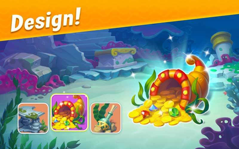 Fishdom cho Mac cung cấp nhiều đồ giúp bạn thiết kế bể cá như ý
