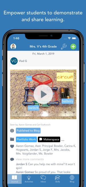 Seesaw cho học sinh, sinh viên thể hiện năng lực học tập và chia sẻ việc học của mình 