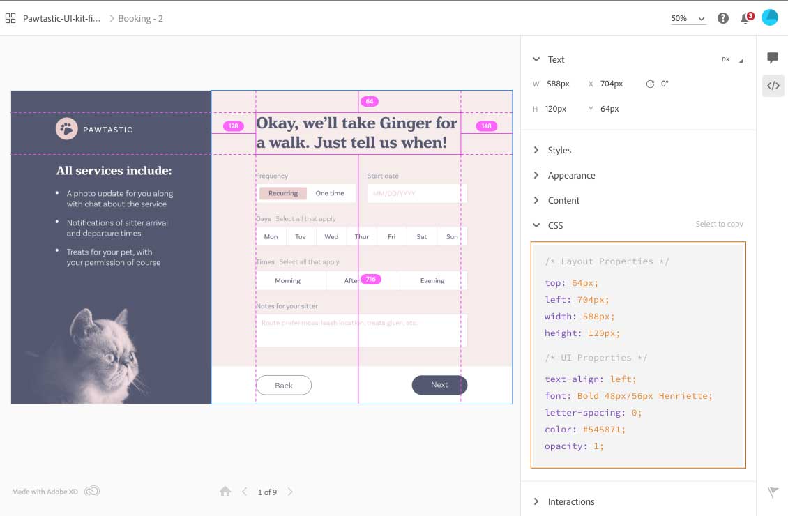 Snippet Adobe XD 22