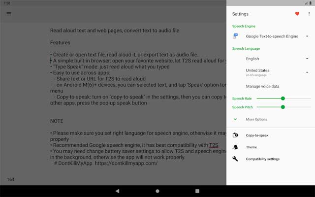 T2S Android cho phép bạn lưu file âm thanh