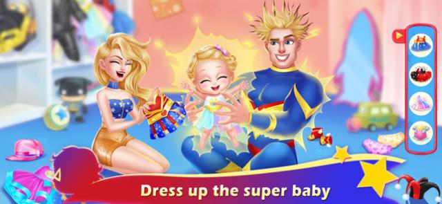 Chăm sóc một em bé siêu nhân trong game Incredible Baby 