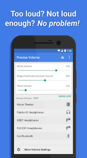 Điều chỉnh âm lượng điện thoại với Precise Volume
