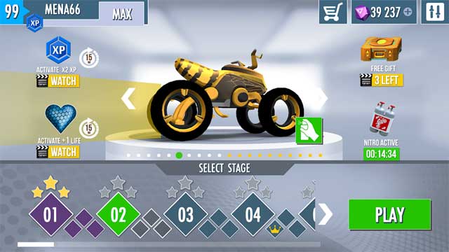 Tùy chỉnh xe đua theo cách của bạn trong game Gravity Rider Zero for Android